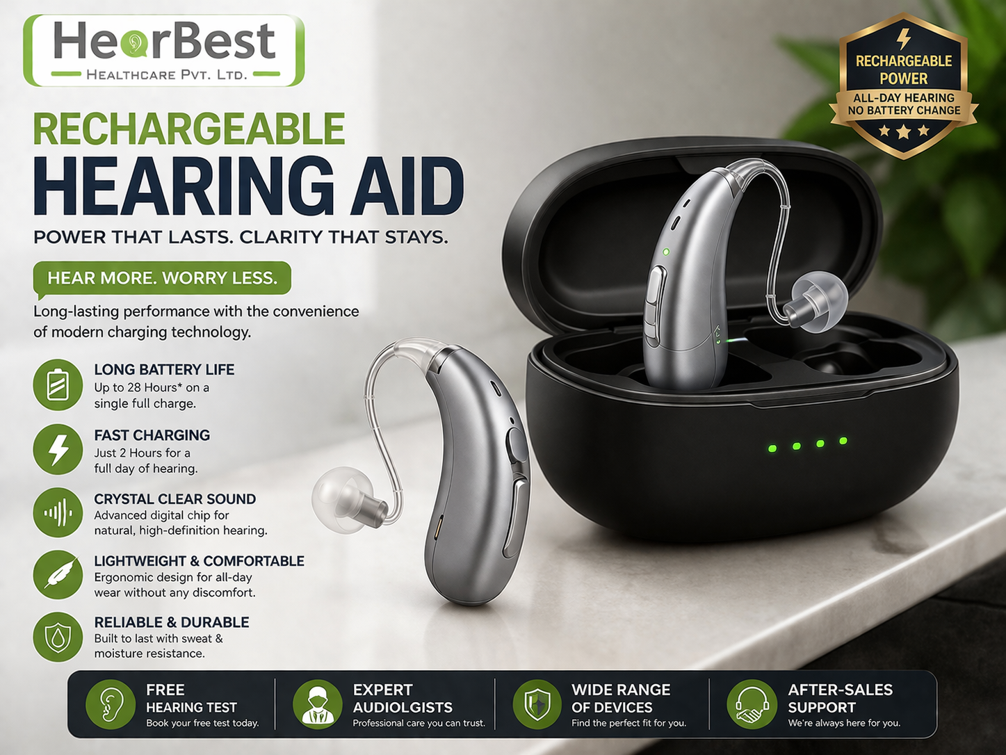 Rechargeable hearing aid Noida